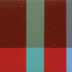 Hannah's Tables, 2002, oil enamel, varnish and sand on wood panel, 9 x 12 in